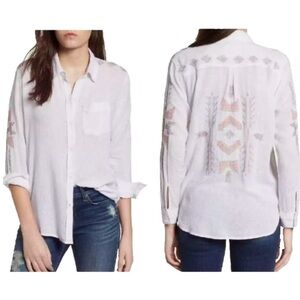 RAILS Charli Tulum Embroidered Top Sz L